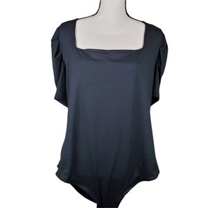 Socialite Curve Black Bodysuit Puff Sleeve Size 2X
